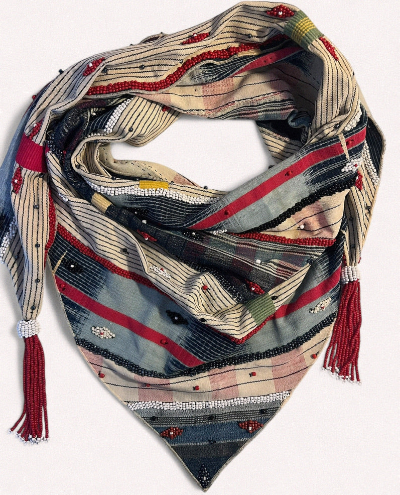 Vintage Textile Wrap Scarf
