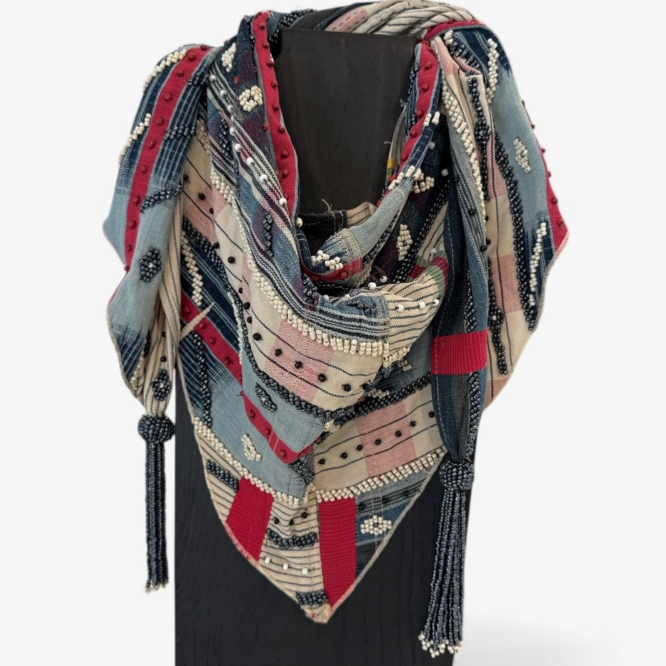 Vintage Textile Wrap Scarf