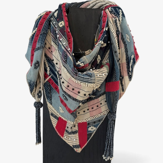 Vintage Textile Wrap Scarf