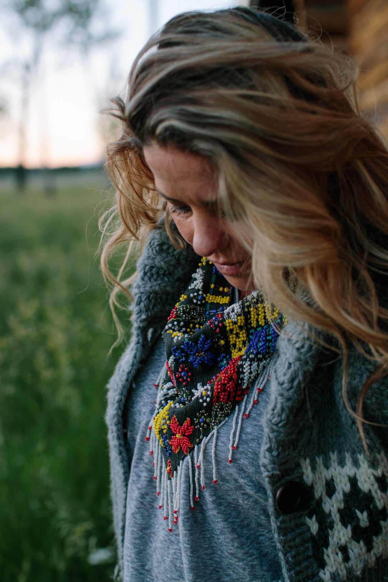 Sumba Ikat Bandana with Fringe